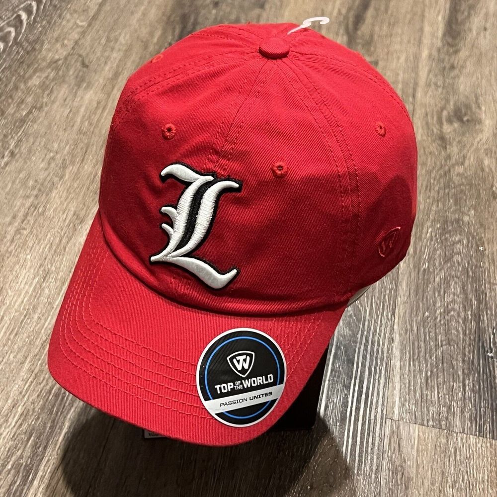 Louisville Cardinals Hat Adult Baseball Cap Red White Logo Mascot NCAA Red White